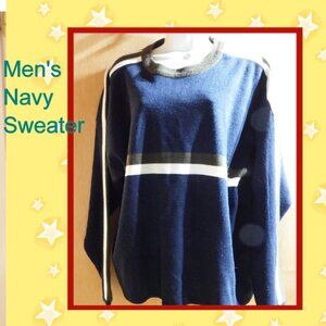 Men's Navy long sleeve sweater by QCI, Size Large